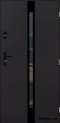 Exterior doors THICK WARM 72mm WITH BLACK GLASS 80/90