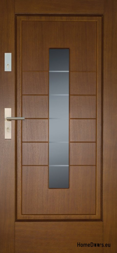 Drzwi zewnętrzne drewniane ramowe D18 CIEPŁE 68 mm