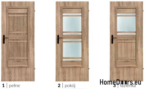 Drzwi łazienkowe z szybą wewnętrzne Ahaja 3 70