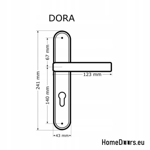 KLAMKA DRZWIOWA PRZEBICIE WC DORA PATYNA