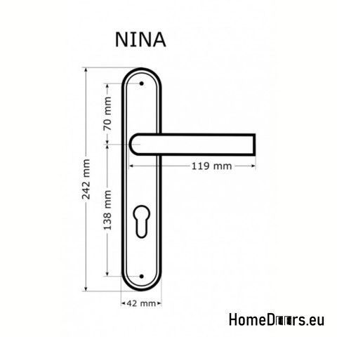 KLAMKA DRZWIOWA PRZEBICIE WC NINA NIKIEL CHROM