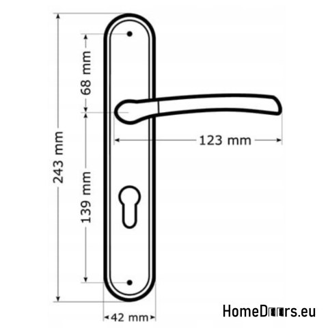 KLAMKA DRZWIOWA PRZEBICIE WC PORTO PATYNA