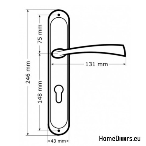 KLAMKA DRZWIOWA PRZEBICIE WKŁAD IGA NIKIEL SATYNA