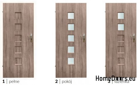 Drzwi łazienkowe z szybą wewnętrzne Hamal 80