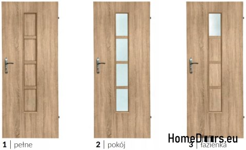 Drzwi łazienkowe z szybą wewnętrzne Jantar 60