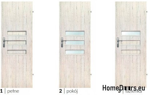 Drzwi pokojowe z szybą wewnętrzne Oris 80