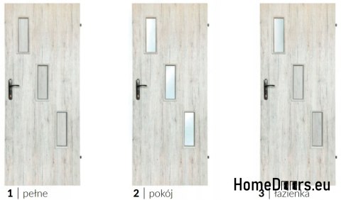 Drzwi pokojowe z szybą wewnętrzne Wezen 70