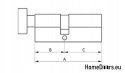 Wkładka patentowa bębenkowa drzwiowa 40/45 mm