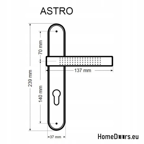 KLAMKA DRZWIOWA PRZEBICIE KLUCZ ASTRO PATYNA
