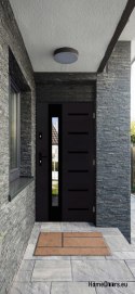 Zweiflügelige Tür mit Spiegel dick 72 mm 150 P