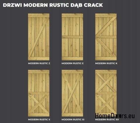 DRZWI PRZESUWNE MODERN RUSTIC XX DĄB CRACK 90