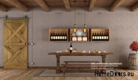 DRZWI PRZESUWNE MODERN RUSTIC XX ŚWIERK STARY 80