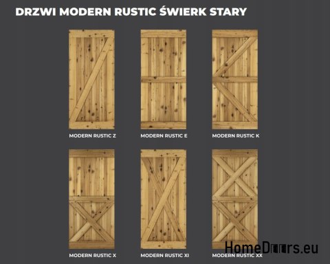 DRZWI PRZESUWNE MODERN RUSTIC XX ŚWIERK STARY 90