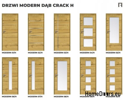 DRZWI WEWNĘTRZNE MODERN 01H DĄB CRACK 80