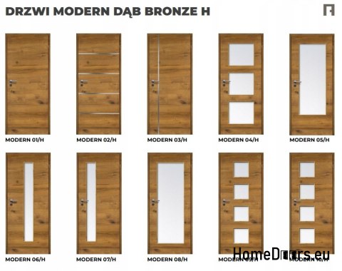 DRZWI WEWNĘTRZNE MODERN 02H DĄB BRONZE 80