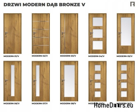DRZWI WEWNĘTRZNE MODERN 01V DĄB BRONZE 80