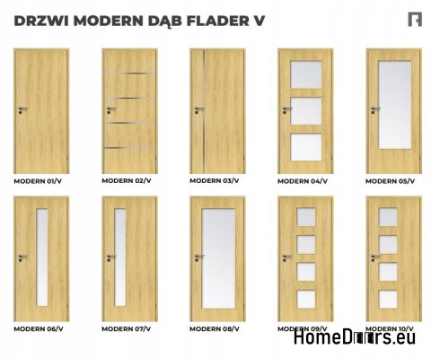 DRZWI WEWNĘTRZNE MODERN 01V DĄB FLADER 60