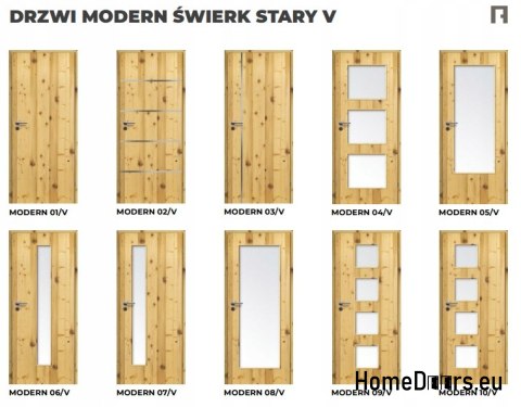 DRZWI WEWNĘTRZNE MODERN 01V ŚWIERK STARY 80