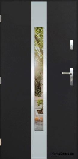 Außentür mit Spiegel W-11 INOX 70/80/90/100