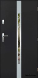 Exterior door with mirror W-13 INOX 70/80/90/100