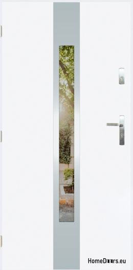 Exterior door with mirror W-11 INOX 70/80/90/100