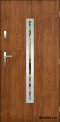 Exterior door with mirror W-12 INOX 70/80/90/100
