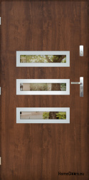 Exterior door with mirror W-4 INOX 70/80/90/100