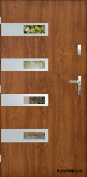 Exterior door with mirror W-5 INOX 70/80/90/100