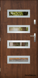 Exterior door with mirror W-6 INOX 70/80/90/100