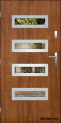 Exterior door with mirror W-6 INOX 70/80/90/100