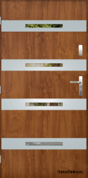 Exterior door with mirror W-7 INOX 70/80/90/100