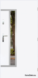 Exterior door with mirror W-8 INOX 70/80/90/100