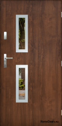 Exterior door with mirror W-9 INOX 70/80/90/100