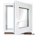 PVC WINDOW RU Left 600x500 / 60x50 WHITE, FROM STOCK