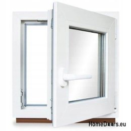 PVC WINDOW RU Left 600x600 / 60x60 WHITE, FROM STOCK
