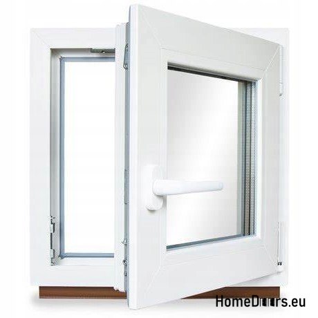 PVC WINDOW RU Rechts 500x500 / 50x50 WEISS, AB LAGER