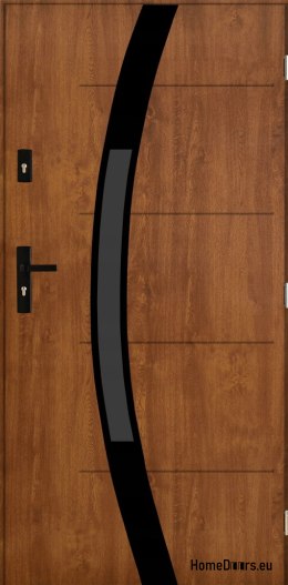 Drzwi zewnętrzne Sofia 05 black złoty dąb 80 PRAWE