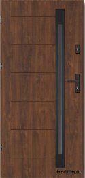 Drzwi zewnętrzne NARVIK BLACK GRUBE ciepłe 1,2Wm2k 70mm, OD RĘKI, 90 L