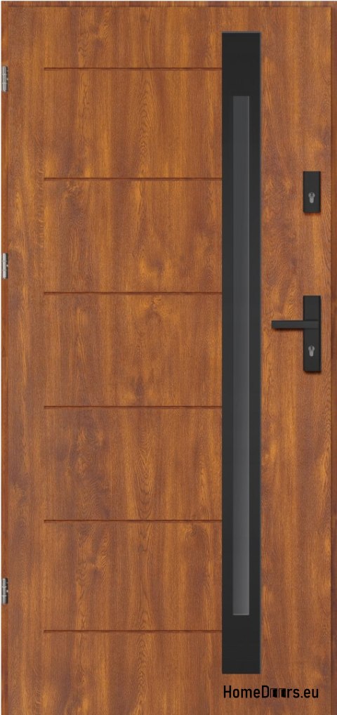 Drzwi zewnętrzne NARVIK BLACK GRUBE ciepłe 1,2Wm2k 70mm, OD RĘKI, 90 L
