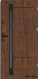 Drzwi zewnętrzne NARVIK BLACK GRUBE ciepłe 1,2Wm2k 70mm, OD RĘKI, 90 P
