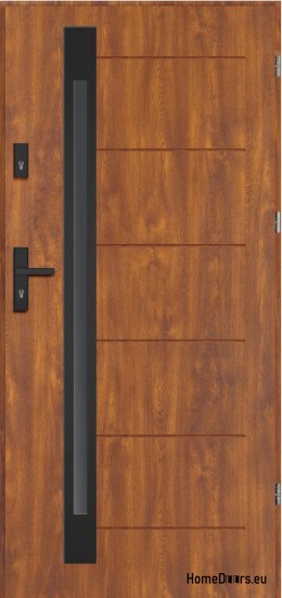 Drzwi zewnętrzne NARVIK BLACK GRUBE ciepłe 1,2Wm2k 70mm, OD RĘKI, 90 P