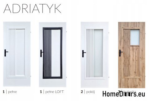Drzwi pełne wewnętrzne pokojowe Adriatyk pełne Loft 80