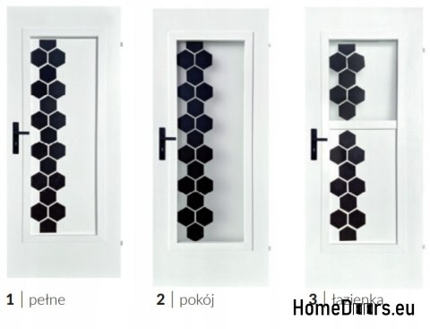Drzwi pełne wewnętrzne pokojowe Heksagon Kolor pełne 90
