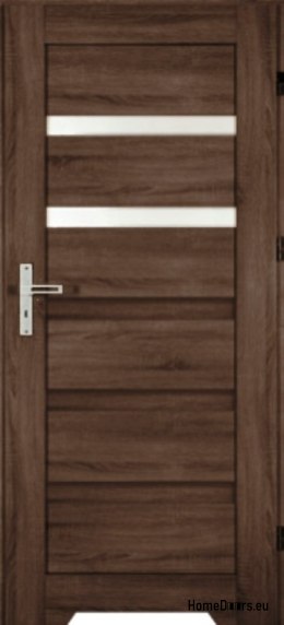 Drzwi Wewnętrzne Pokojowe Przeszklone FRESNO WC 80 Kolor Orzech Rustykalny