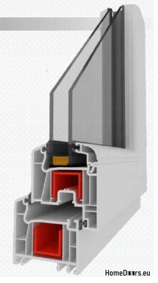 OKNO PCV RU PRAWE 600x600 / 60x60 ANTRACYT DWUSTRONNY