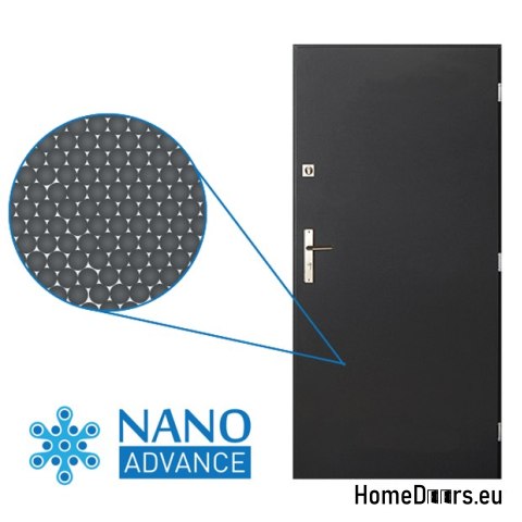 Drzwi zewnętrzne mocne z szybką 55mm POP 02 80 prawe antracyt