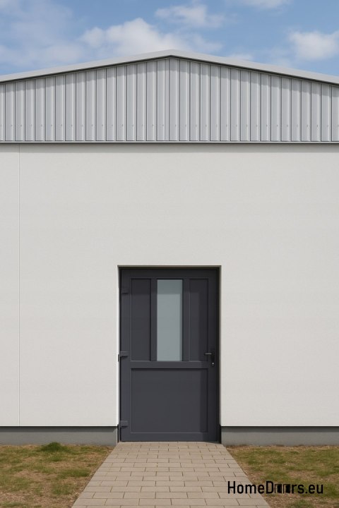 DRZWI ZEWNĘTRZNE TECHNICZNE GOSPODARCZE PCV 100X205 cm ANTRACYT LEWE