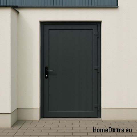 DRZWI ZEWNĘTRZNE TECHNICZNE GOSPODARCZE PCV 90X205 cm ANTRACYT PRAWE