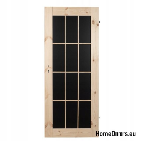 Drzwi wewnętrzne sosnowe Lamin Black Sosna Sęczna 60