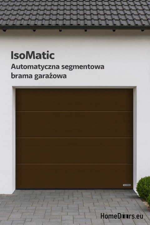 Brama garażowa segmentowa automatyczna z napędem 2500x2125 mm Brąz, OD RĘKI